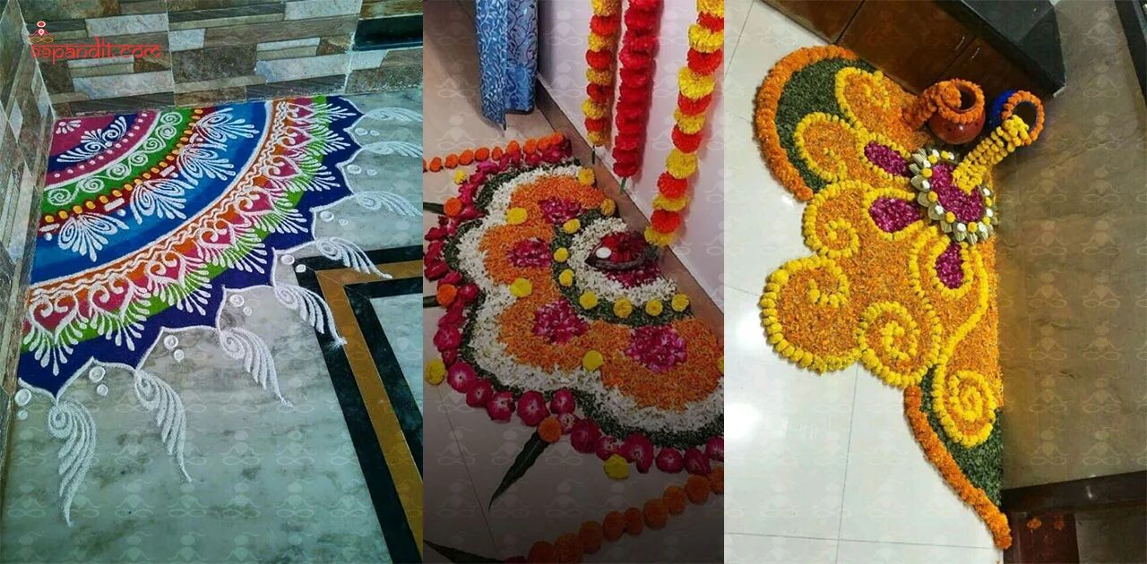 Corner Rangoli Design for Diwali Rangoli Design on Diwali 2026