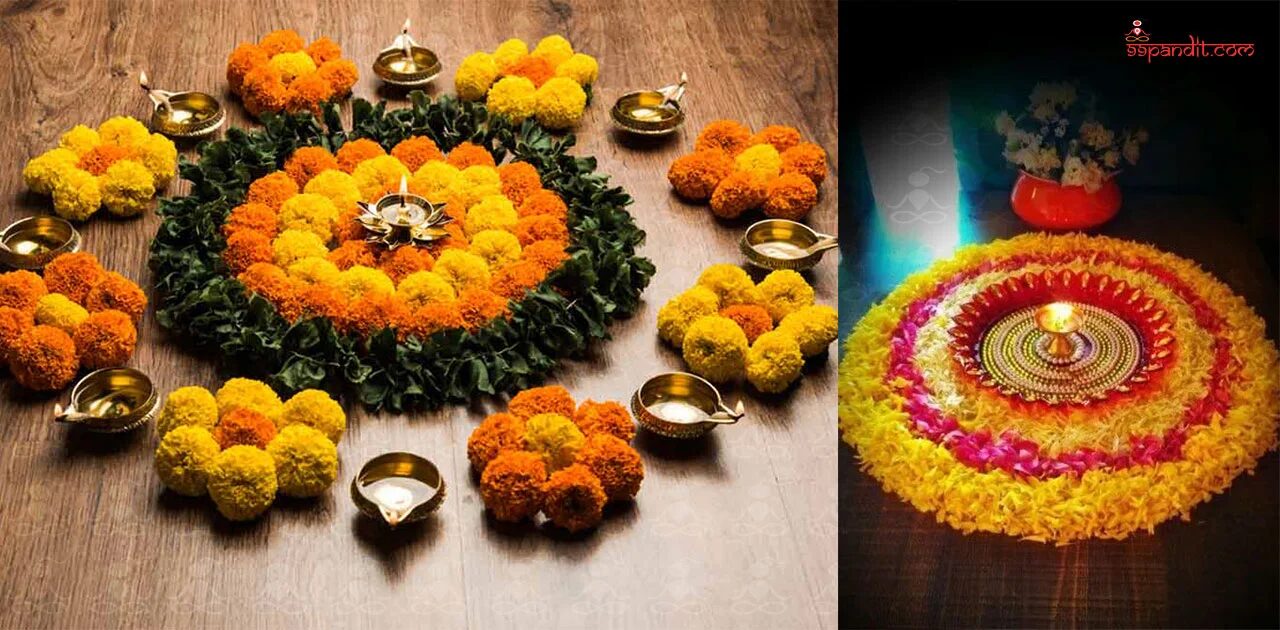 Floral Rangoli Design on Diwali Rangoli Design for Diwali