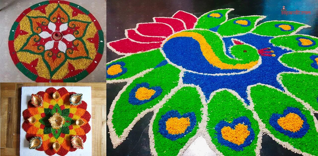 Rice Rangoli Beautiful Designs of Rangoli for Diwali