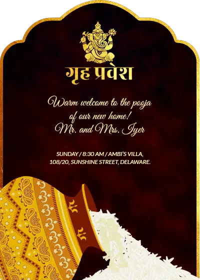 Housewarming Invitation Card: GruhaPravesam Invitation