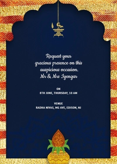 Housewarming Invitation Card: GruhaPravesam Invitation