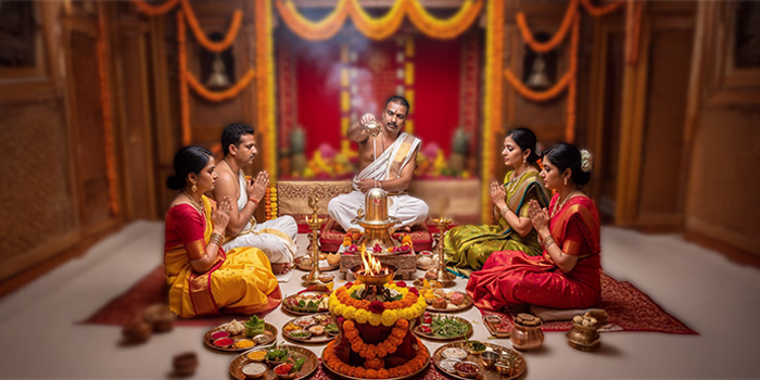 Pandit performing puja