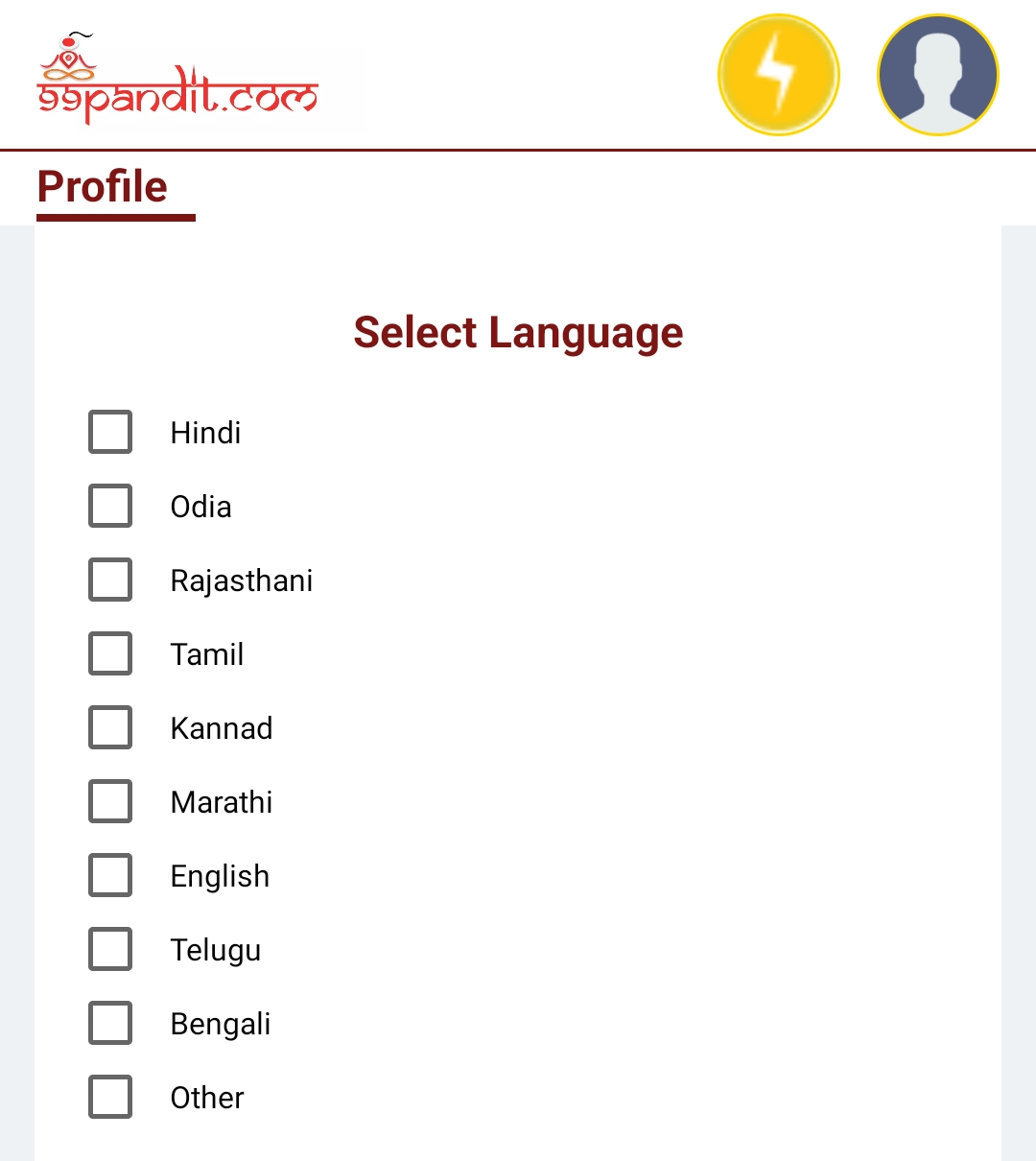 Pandit Profile Update Language