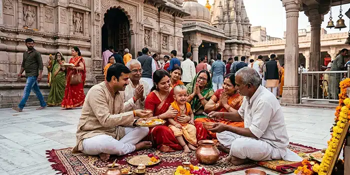 Mundan at Sacred Temple Premises